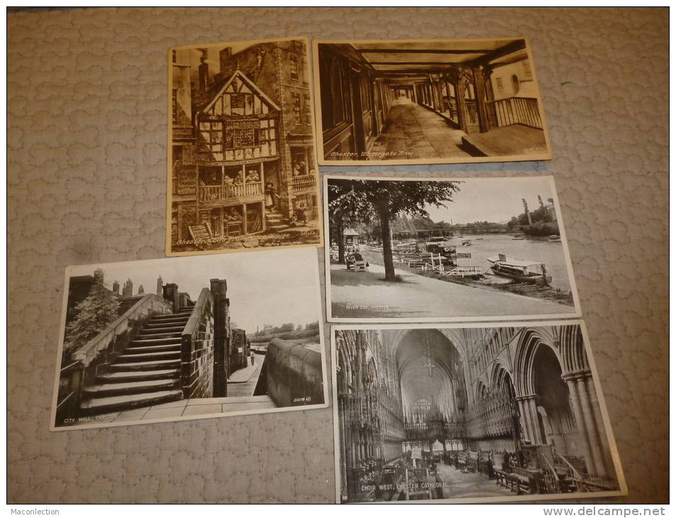 CHESTER Lot De 5 Cartes Postales - Chester