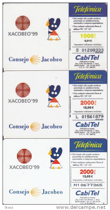 Espagne 3 Cartes Série XACOBEO´99 - Verzamelingen