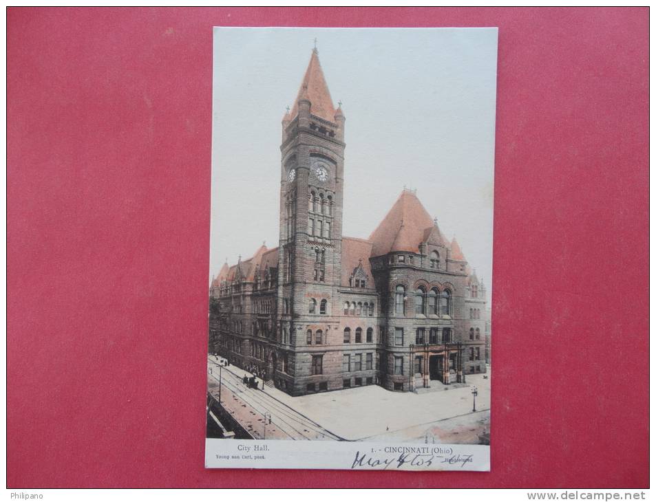 Ohio > Cincinnati --City  Hall  Hand Colored  UDB  Ref 883 - Cincinnati