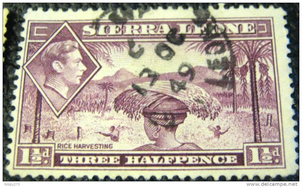 Sierra Leone 1938 King George VI Rice Harvesting 1.5d - Used - Sierra Leone (...-1960)