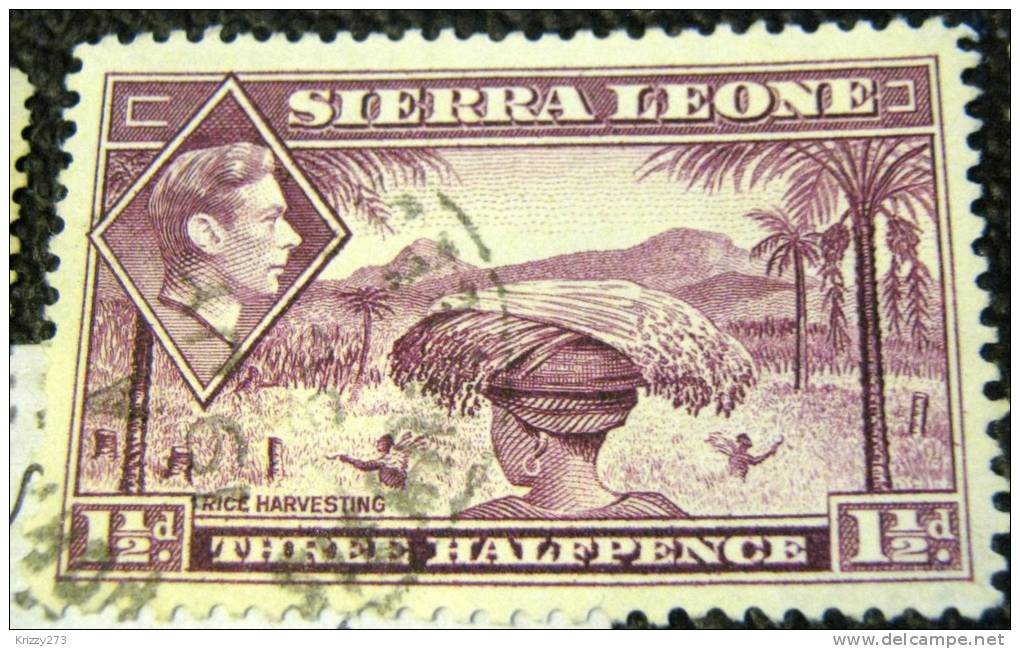 Sierra Leone 1938 King George VI Rice Harvesting 1.5d - Used - Sierra Leone (...-1960)