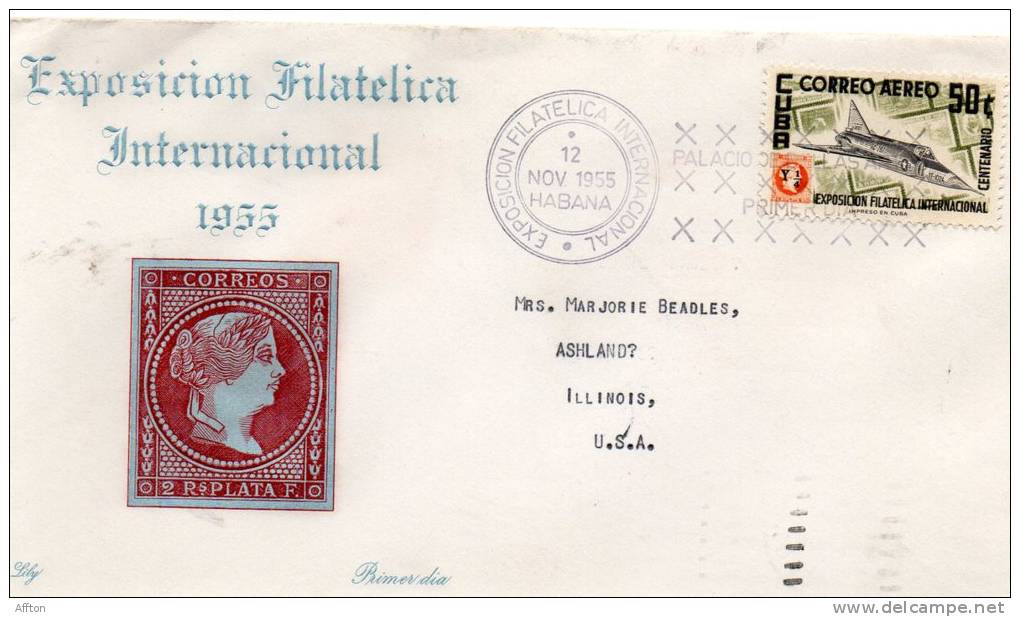 Cuba 1955 Cover To USA - Luchtpost