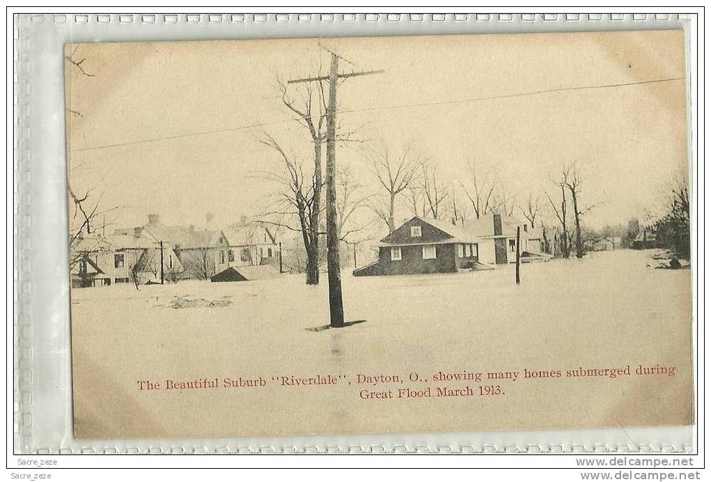 USA-DAYTON-THE BEAUTIFUL SUBURB "RIVERDALE " DAYTON-1913-inondations - Dayton
