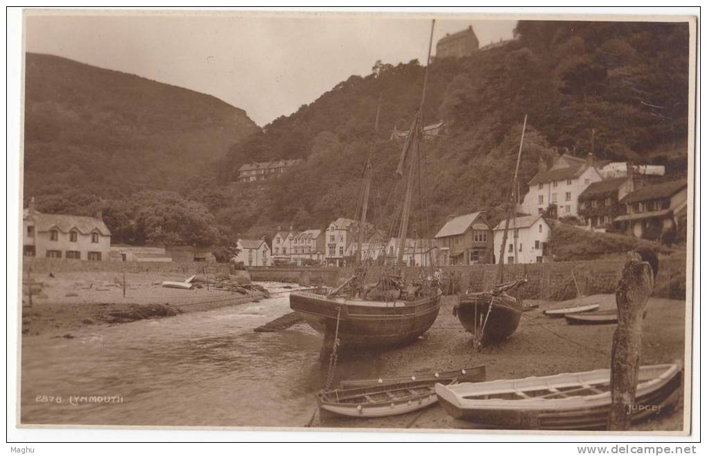 Lynmout Picture Postcard By Judes Ltd., Devor, Boar Trasnport On River, - Lynmouth & Lynton