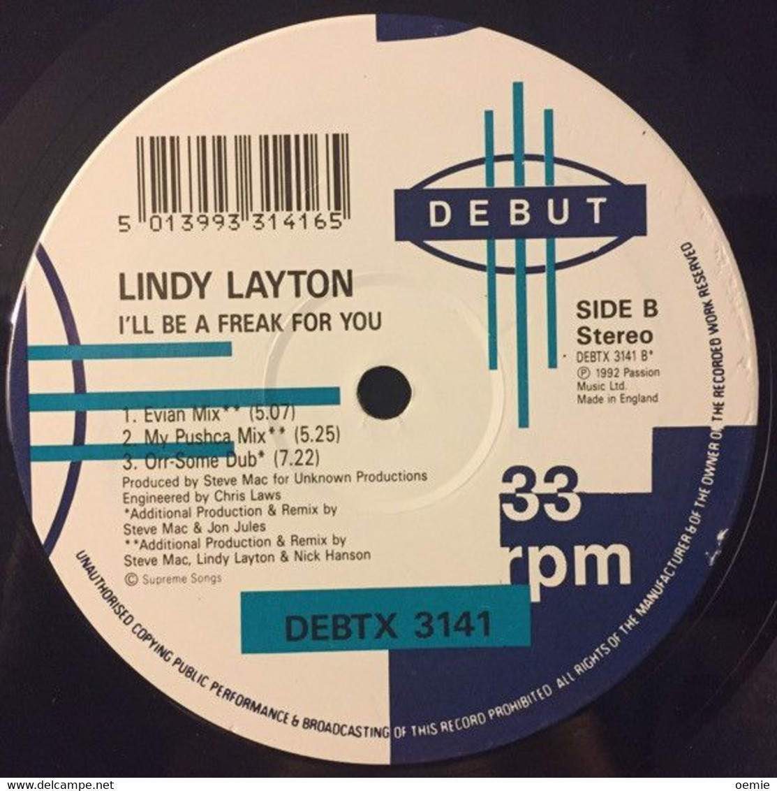 LINDY LAYTON  °  I' LL BE A FREAK FOR YOU - 45 T - Maxi-Single