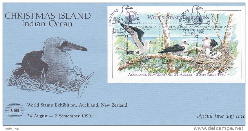 Christmas Island 1990 Abbott's Booby NZ 1990  FDC - Christmas Island