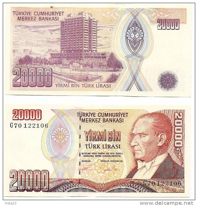 TURKEY - 20 000 LIRAS - 1970 Y - UNC - Turchia