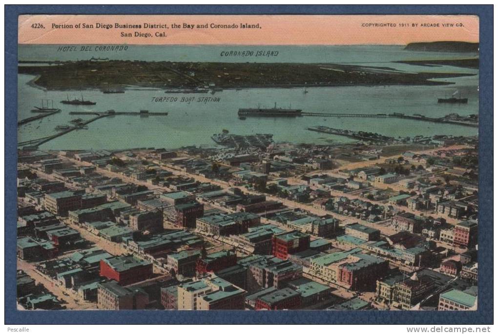 CP PORTION OF SAN DIEGO BUSINESS DISTRICT - THE BAY AND CORONADO ISLAND - SAN DIEGO - PANAMA CALIFORNIA EXPOSITION 1915 - Oakland