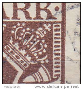 Denmark 1922 AFA 11 X    50 Ø Postage Due Portomarke ERROR Variety 2 Missing Pearls Right Side Of Crown (2 Scans) !! - Abarten Und Kuriositäten