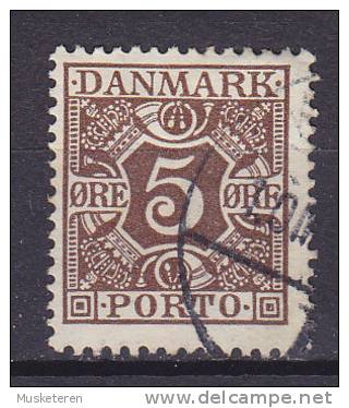 Denmark 1922 AFA 11 X    50 Ø Postage Due Portomarke ERROR Variety 2 Missing Pearls Right Side Of Crown (2 Scans) !! - Plaatfouten En Curiosa