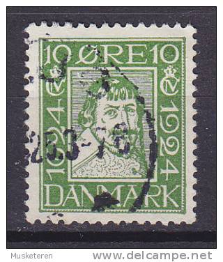 Denmark 1924 AFA 13    10 Ø King König Christian IV. ERROR Variety White Spot Under Ø In ØRE (2 Scans) !! - Abarten Und Kuriositäten