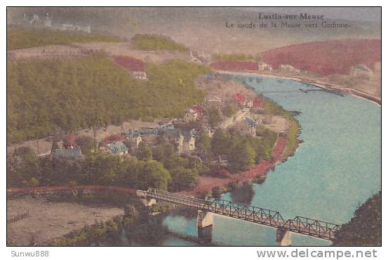 Lustin-sur-Meuse - Le Coude De La Meuse Vers Godinne (colorée, Peu Vue) - Andere & Zonder Classificatie