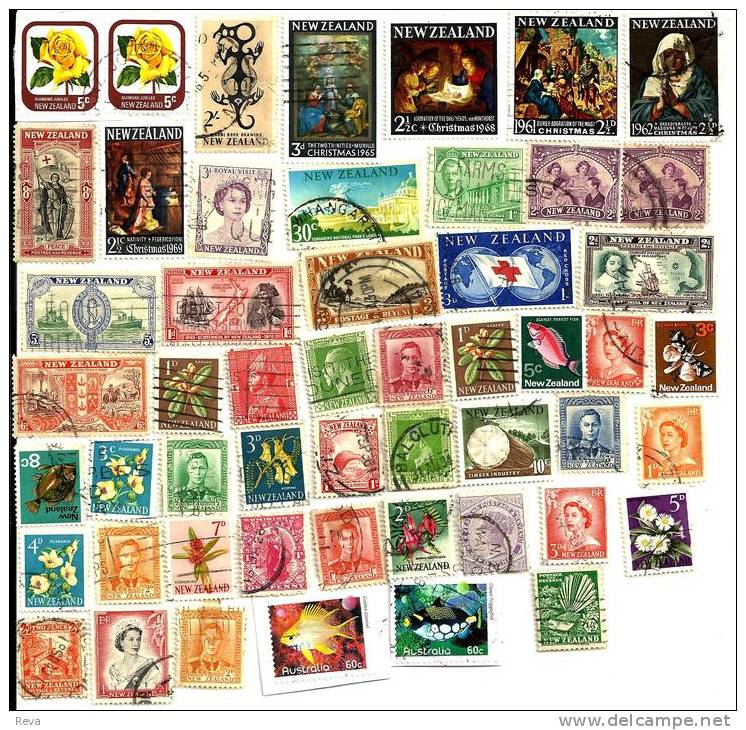 NEW ZEALAND LOT164 MIXTURE OF50+ USED STAMPS FROM QV THEN KGV & KGVI TO QEII ETC.READ DESCRIPTION!! - Vrac (max 999 Timbres)