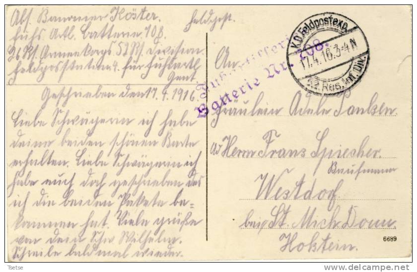 Dadizele - Straat Naar Becelaere - Feldpost -1916 ( Verso Zien ) - Moorslede