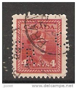 Canada  King George VI  (o)  Perfin CPR - Perfins