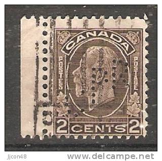 Canada  King George V  (o)  Perfin CPR - Perforés