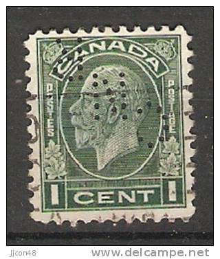 Canada  King George V  (o)  Perfin CNR - Perfin