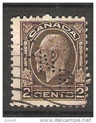 Canada  King George V  (o)  Perfin CNR - Perfins