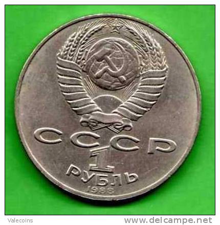 URSS USSR RUSSIA RUSLAND - 1988 -  1 Rouble - KM 216 Leo Tolstoi - XF - Russland