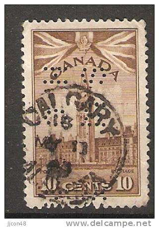 Canada  1942 War Effort  (o)  Perfin OHMS - Perforiert/Gezähnt