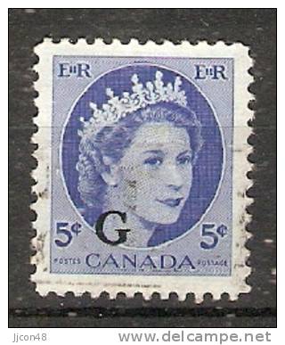 Canada  Queen Elizabeth II  (o)  Optd. G - Surchargés