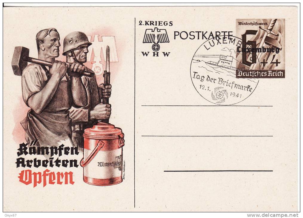 LUXEMBOURG-PROPAGANDE-KRIEGS W.H.W-1939-1945-REICH-Briefmarke-Stempel-Cachet-Militaire Allemand- - Autres & Non Classés