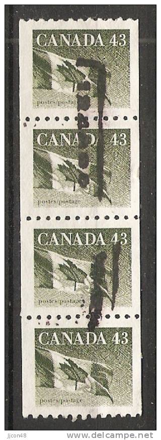 Canada  1992  Definitives; Flag  (o) - Roulettes