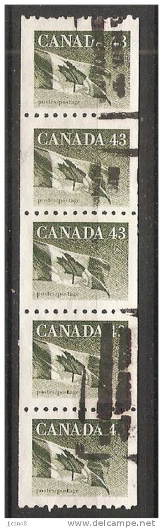 Canada  1992  Definitives; Flag  (o) - Roulettes