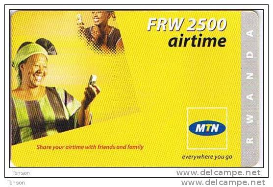 Rwanda, FRW 2,500 Airtime, Women With Phones, 2 Scans. - Rwanda