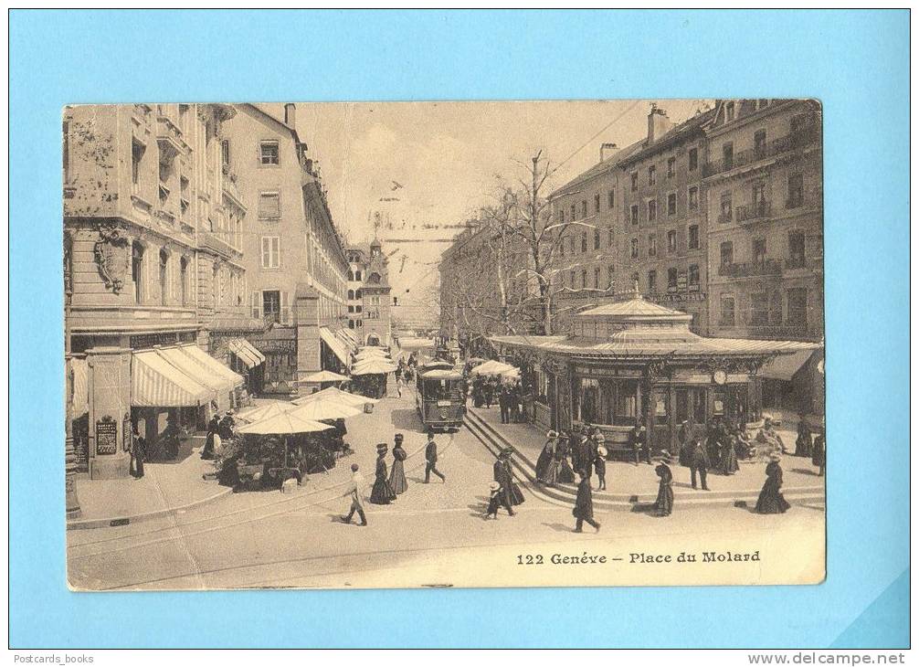 GENEVE SUISSE Schweiz Svizzera - Place Du Molard - Precurseur 1900 -  Animé Tram - Genève