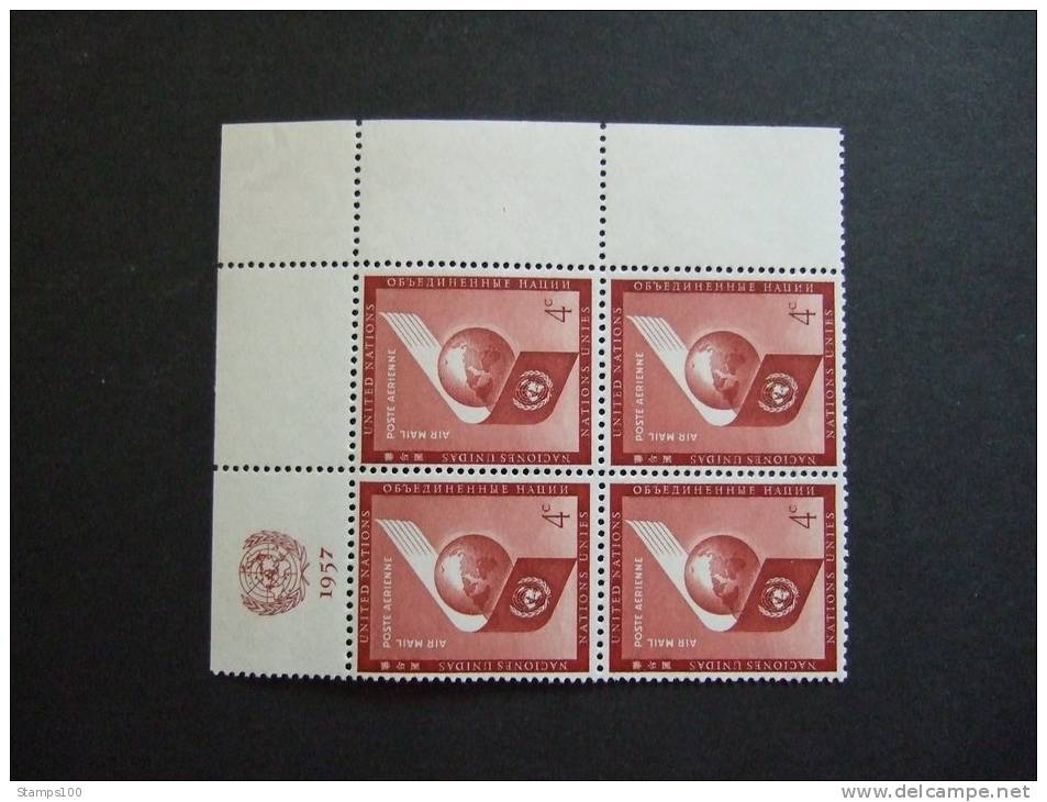 UN NEW YORK 1951  3C  CORNER BLOCK     MNH ** (025408-010/015) - Unused Stamps