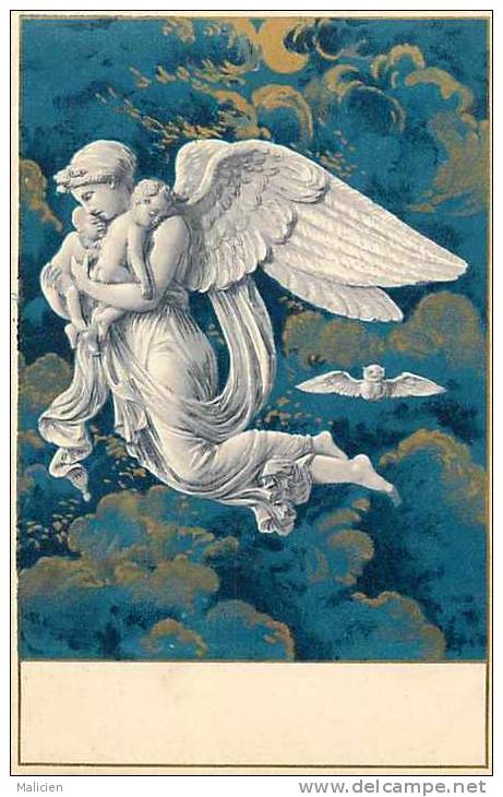 Themes Div-ref E570  - Illustrateur - Carte Postale Fond Doré- Theme Anges  - Carte Bon Etat   - - 1900-1949