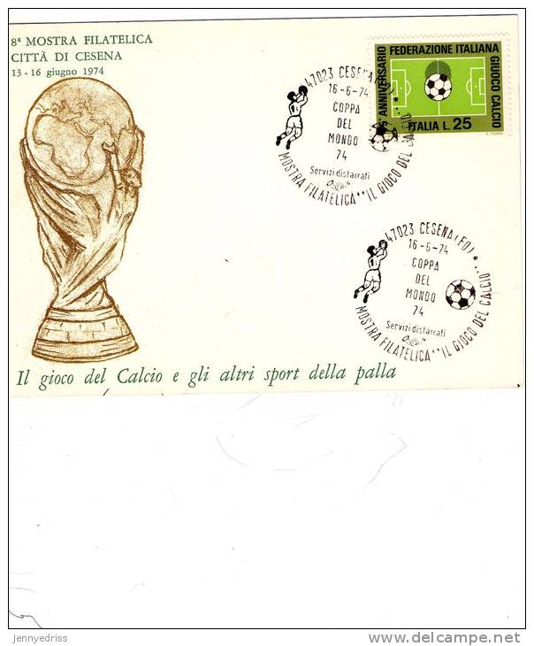 CESENA , Forli´-Cesena ,mostra Filatelica  1974 ,  Sport ,  Calcio , - Cesena