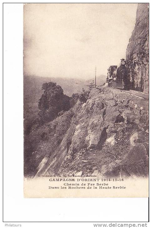 Campagne D'Orient 1914-15-16  --  Chemin De Fer Serbe  Dans Les Rochers De La Haute Serbie - Serbie