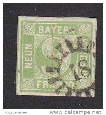 Bavaria, Scott #6, Used, Complete Circle, Issued 1850 - Other & Unclassified