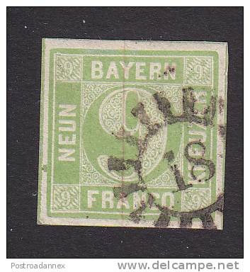 Bavaria, Scott #6, Used, Complete Circle, Issued 1850 - Andere & Zonder Classificatie