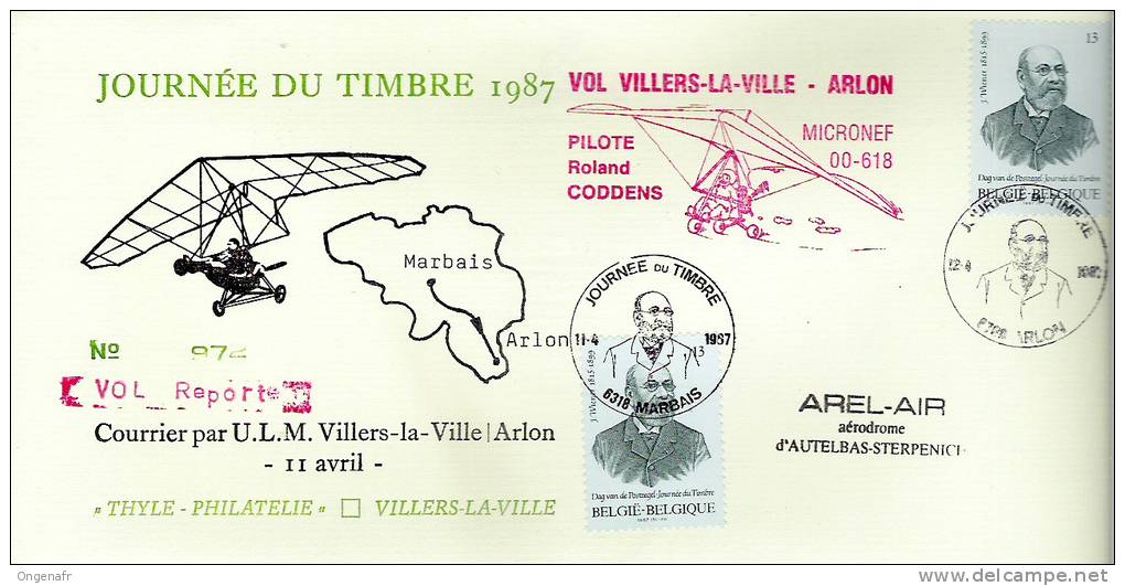 Vol Villers-la-ville  Arlon Par Micronef Le 11/04/1987 - Autres (Air)