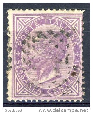 Regno VE2 - 1863 Sass. N. L21 C. 60 Lilla Chiaro, Usato, Annullo Numerale - Usati