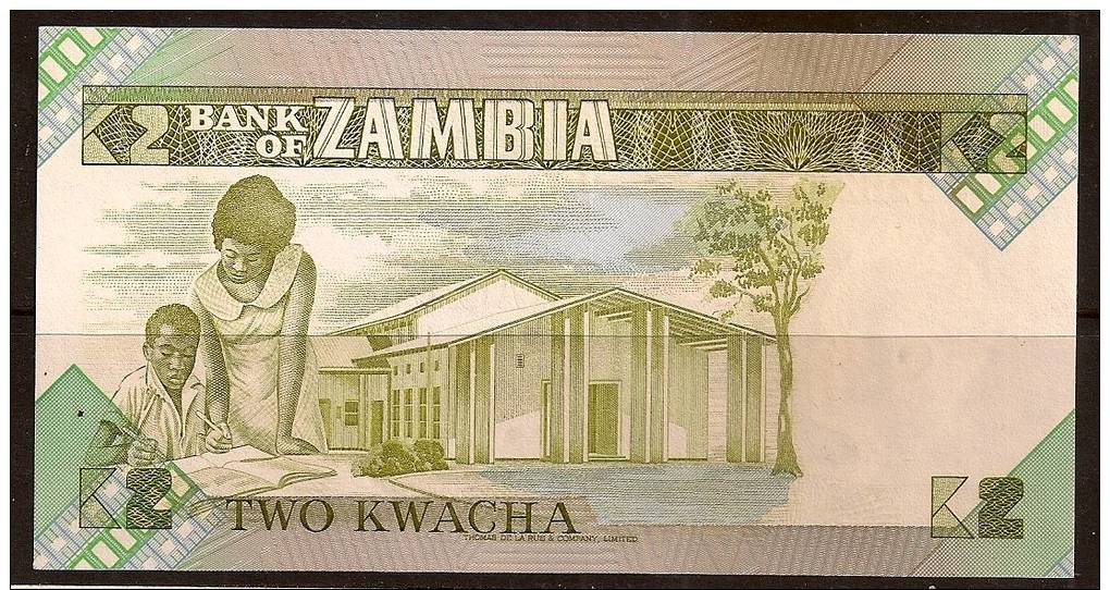 ZAMBIA 2 KWACHA 1980 - 1988 P 24 UNC - Zambia