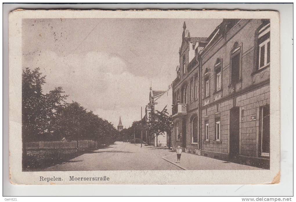 4130 MOERS - REPELEN, Moerserstrasse1920, Belg. Militärpost, Papierbedingt Dünne Ecken - Moers