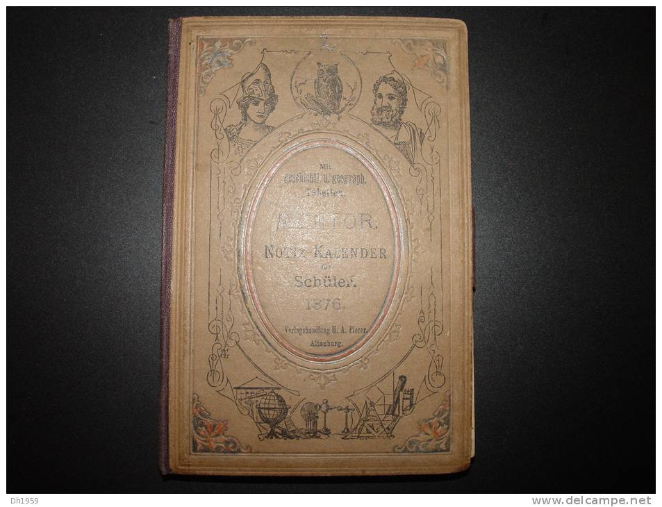 1876 NOTIZ - KALENDER MENTOR CALENDRIER POUR ECOLIER ECOLE SCHULE VERLAG ALTENBURG ANTIQUAR JUDAICA LEVI STUTTGART - Klein Formaat: ...-1900