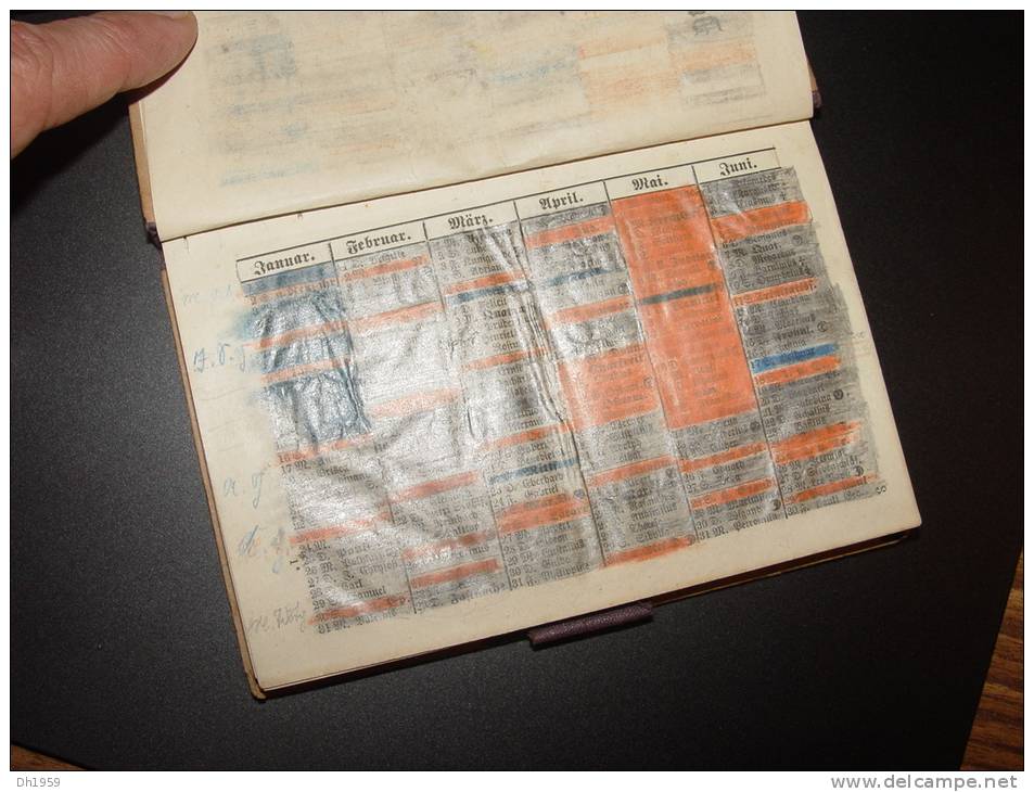 1876 NOTIZ - KALENDER MENTOR CALENDRIER POUR ECOLIER ECOLE SCHULE VERLAG ALTENBURG ANTIQUAR JUDAICA LEVI STUTTGART