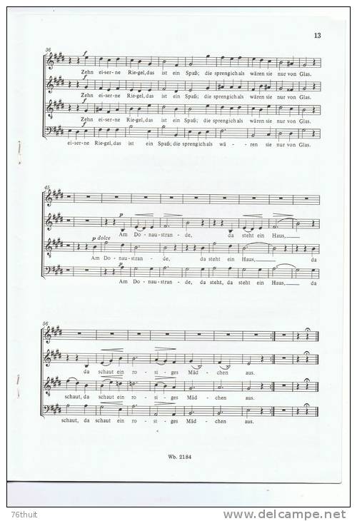 Johannes BRAHMS - Op. 52 - Liebeslieder - Chorpartitur - - A-C