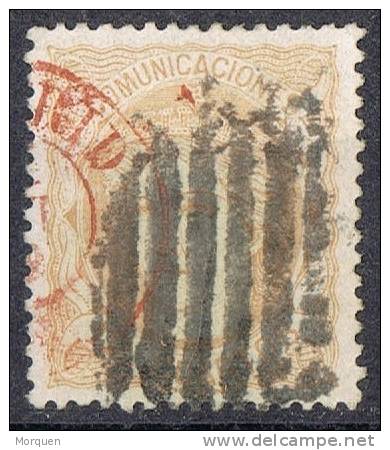 Sello 12 Cuartos Alegoria 1870, Rejilla Y Fechador Rojo De MADRID, Num 113 º - Used Stamps