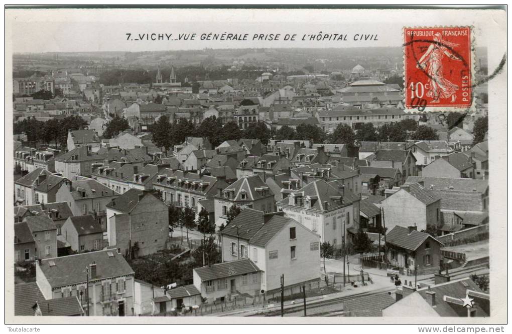 CPA 03 VICHY VUE GÉNÉRALE PRISE DE L HOPITAL CIVIL 1909 - Vichy