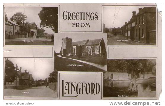 REAL PHOTO POSTCARD MULTI VIEW OF LANGFORD - BEDFORDSHIRE? - Other & Unclassified