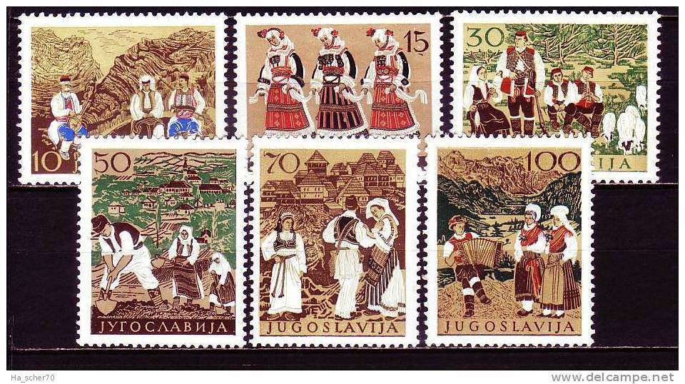 Jugoslawien 1957 - 827-32 ** / Michel - Unused Stamps