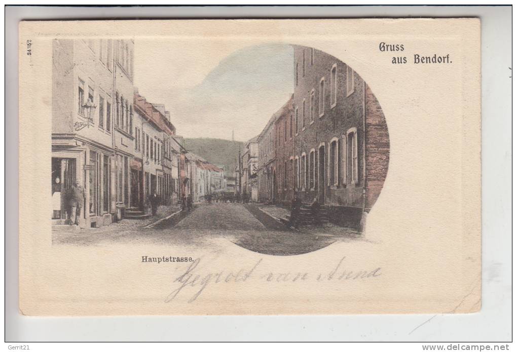 5413 BENDORF, Hauptstrasse, Handcoloriert, Frühe Karte - Ungeteilte Rückseite, Briefmarke Fehlt - Bendorf