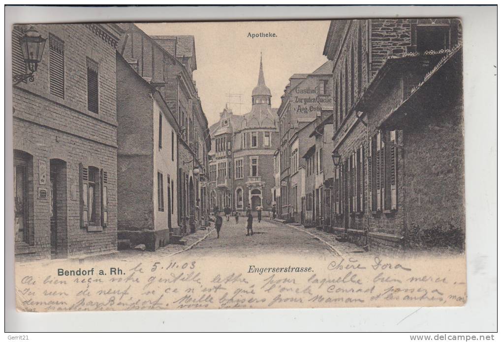 5413 BENDORF, Engerserstrasse Mit Apotheke, 1903 - Bendorf