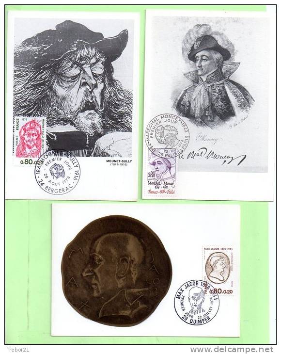 CARTES 1° JOURS . YVERT N° 1880 / 2 + 1896 / 8 - PERSONALITÉS - Colecciones & Series